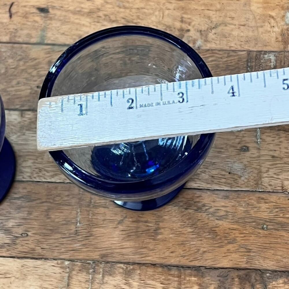 Mexican Margarita Blue Rim & Foot Glasses 4" Set of 2 - Picture 3 of 6